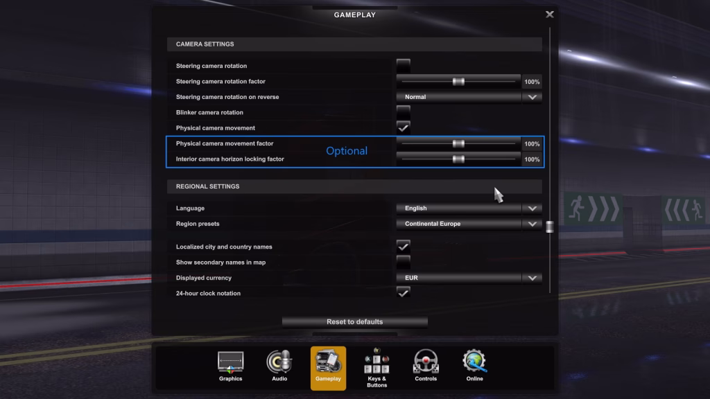 Realistic Truck Physics Mod Settings